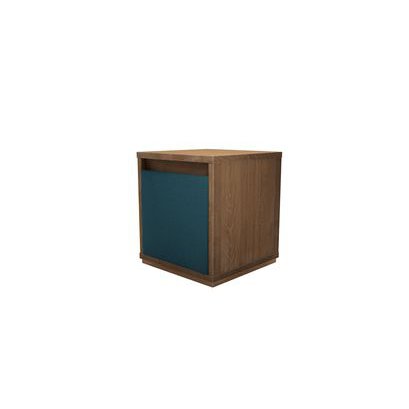 Alfie Bedside Table with One Drawer in Evergreen Brushed Linen Cotton - sofa.com