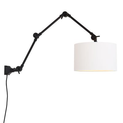 Amsterdam Large Wall light with plug - / Fabric lampshade - L 100 cm by It's about Romi White