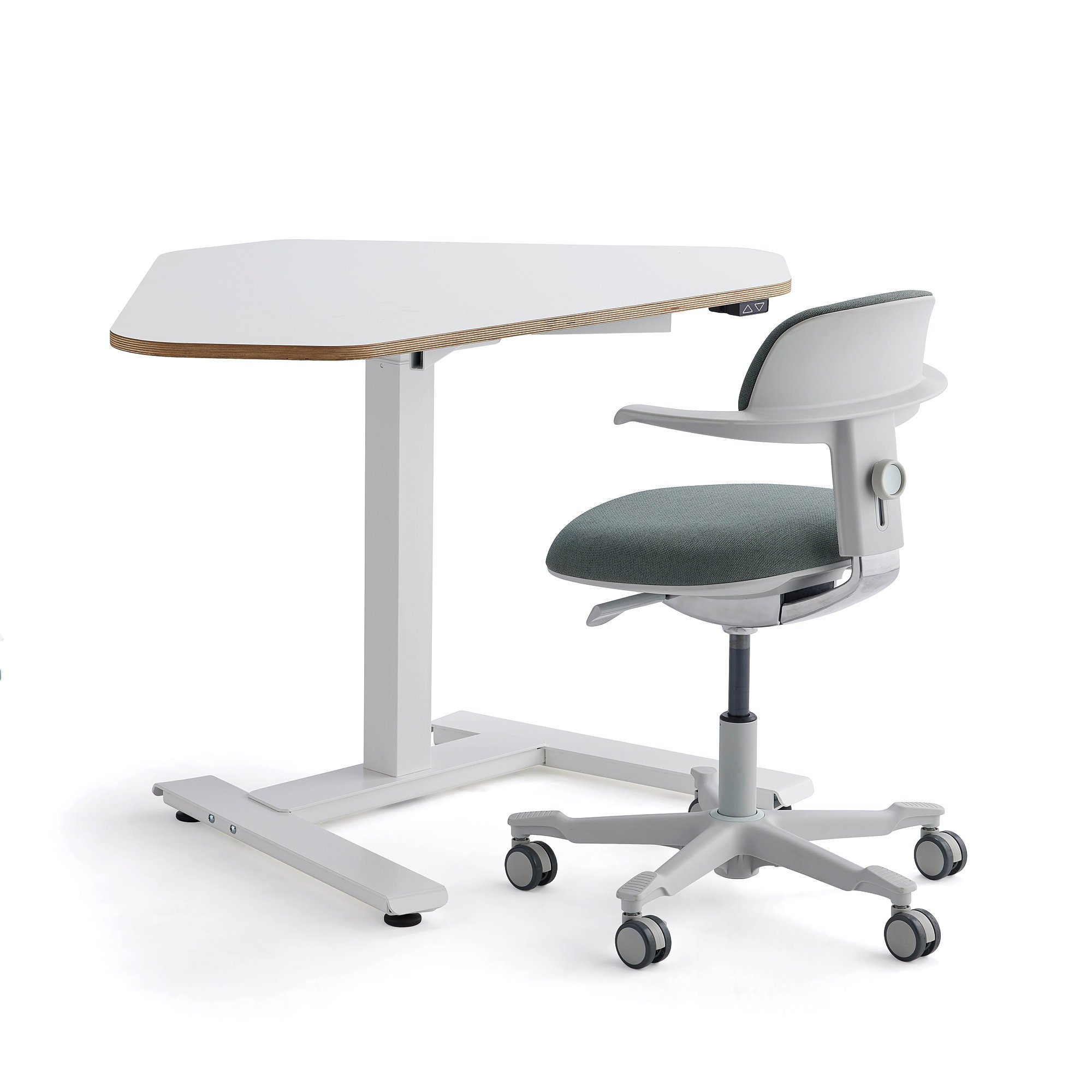 Package deal NOVUS + NEWBURY, 1 corner desk + 1 white/green office chair
