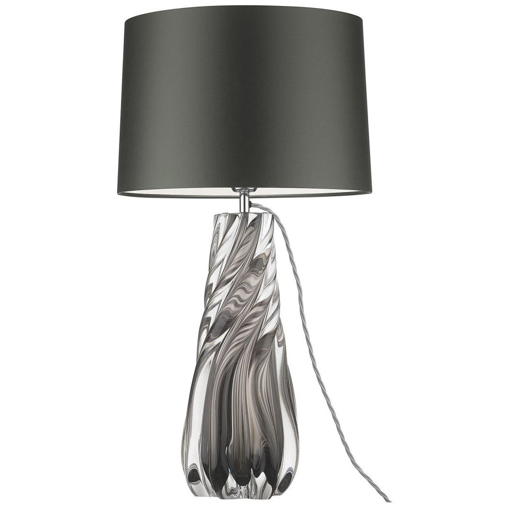Heathfield Zoffany Naiad Smoke Glass Table Lamp with Carbonne Satin