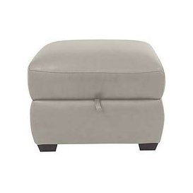 Cozee BV Leather Storage Stool - Silver Grey