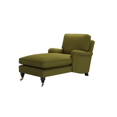 Bluebell Chaise Armchair in Royal Fern Brushed Linen Cotton - sofa.com