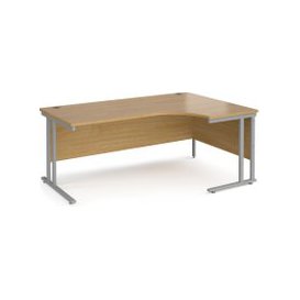 Value Line Deluxe C-Leg Right Hand Ergonomic Desk (Silver Legs), 180wx120/80dx73h (cm), Oak