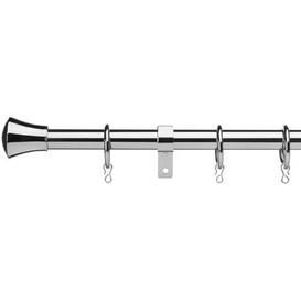 image-Trumpet Extendable Metal Curtain Pole Dia. 16/19mm Chrome