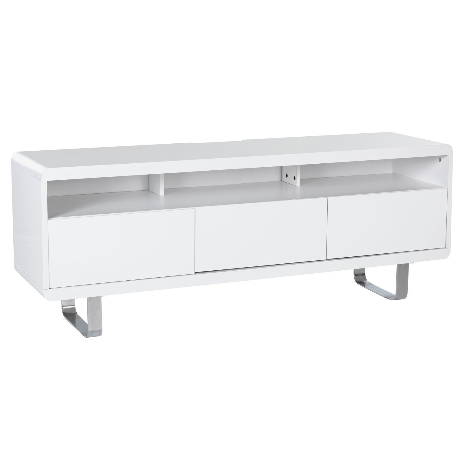 Habitat Sleigh 2 Door 1 Drawer TV Unit White Gloss by Argos