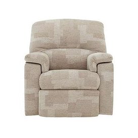 G Plan - Chloe Small Fabric Manual Recliner Armchair - Checkers Putty