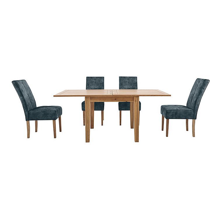 Furnitureland California Solid Oak Flip Top Extending Table and 4