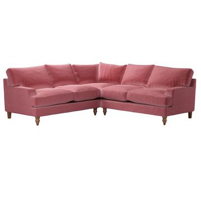 Isla Medium Corner Sofa in Dusty Rose Cotton Matt Velvet - sofa.com