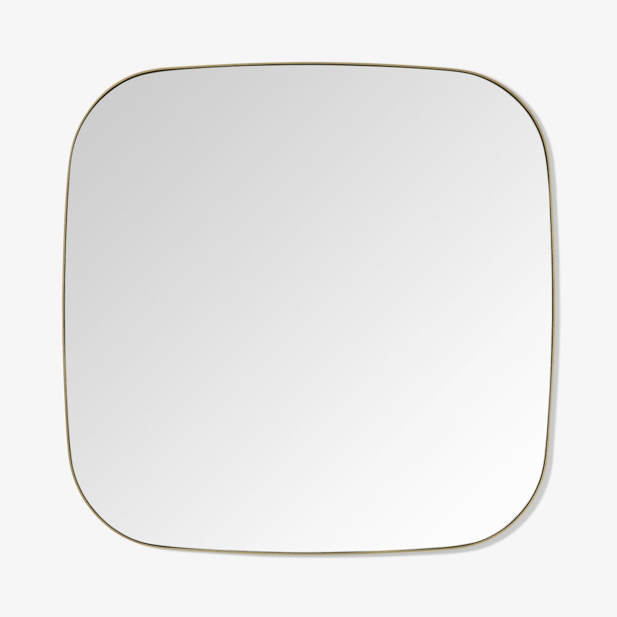 Emmerson Soft Square Mirror, 70 x 70cm, Brushed Brass
