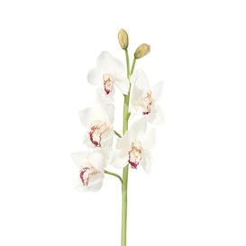 image-Faux Cymbidium Orchid Stem - White