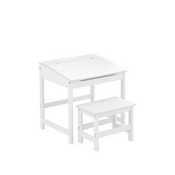 Premier Housewares Kids Desk And Stool Set- White, White