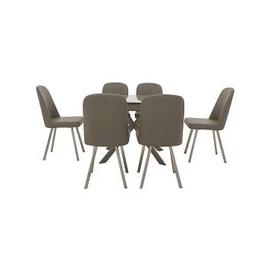 Wizard Extending Dining Table and 6 Chairs - Cappuccino
