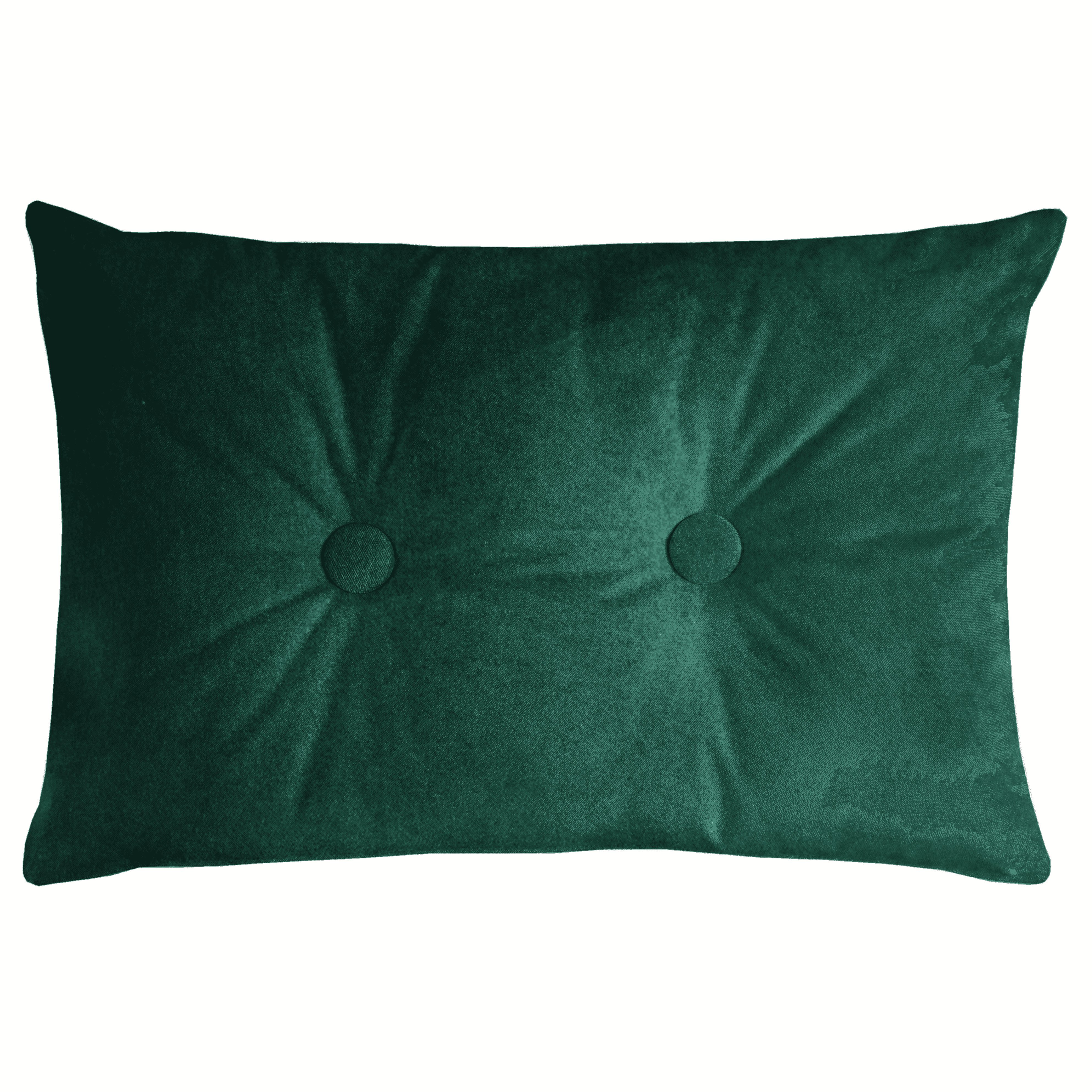 Matt Emerald Green Velvet Button 40cm x 60cm Pillow