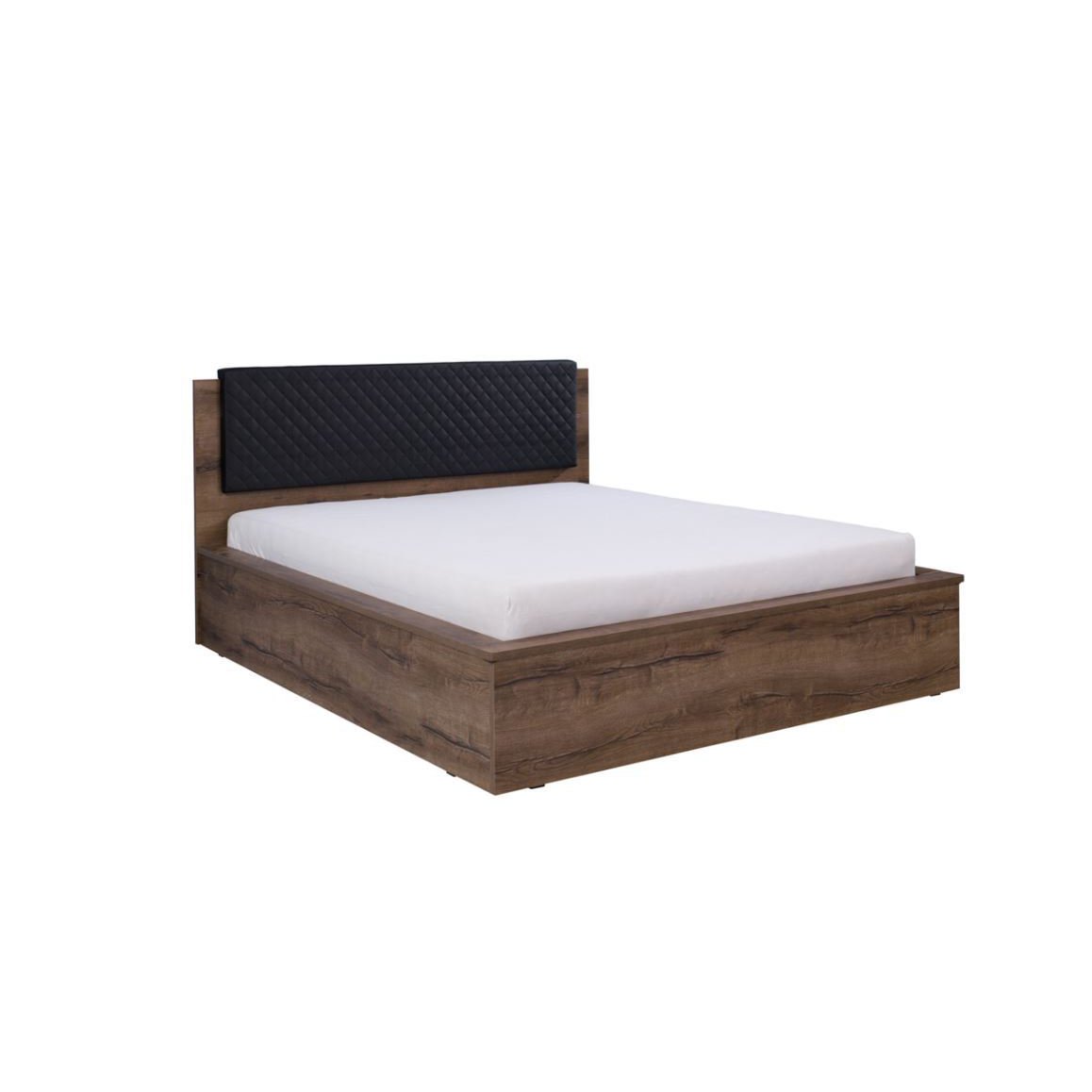 Denver 06 Bed 160cm with Storage - Oak Monastery / Black Gloss 160 x 200cm