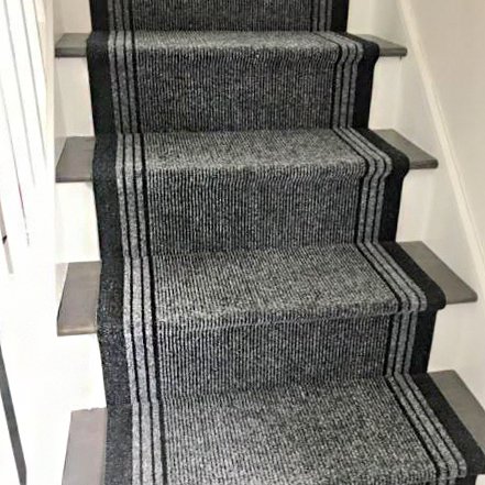 Grey Hard Wearing Stair Carpet Runner Rugs - Concorde