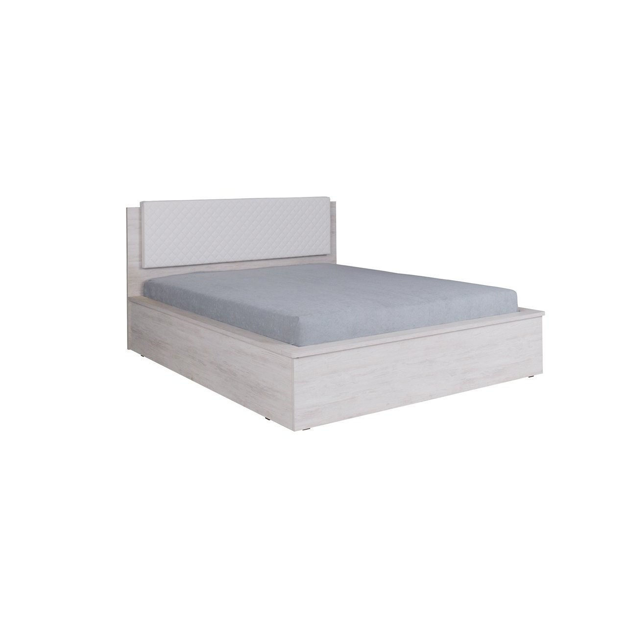 Denver 06 Bed 160cm with Storage - White Oak / White Gloss 160 x 200cm