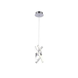 M5081 Espirales 1 Light LED Pendant Light In Silver And Chrome