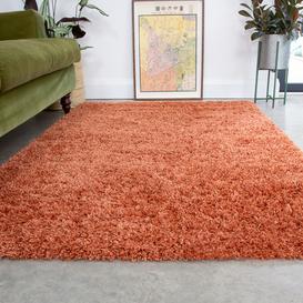 Super Soft Luxury Terracotta Shaggy Rug - Aspen - 60cm x 110cm