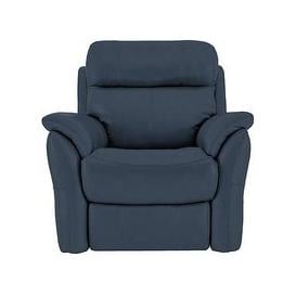 Relax Station Revive Leather Manual Recliner Armchair - Blue- World of Leather