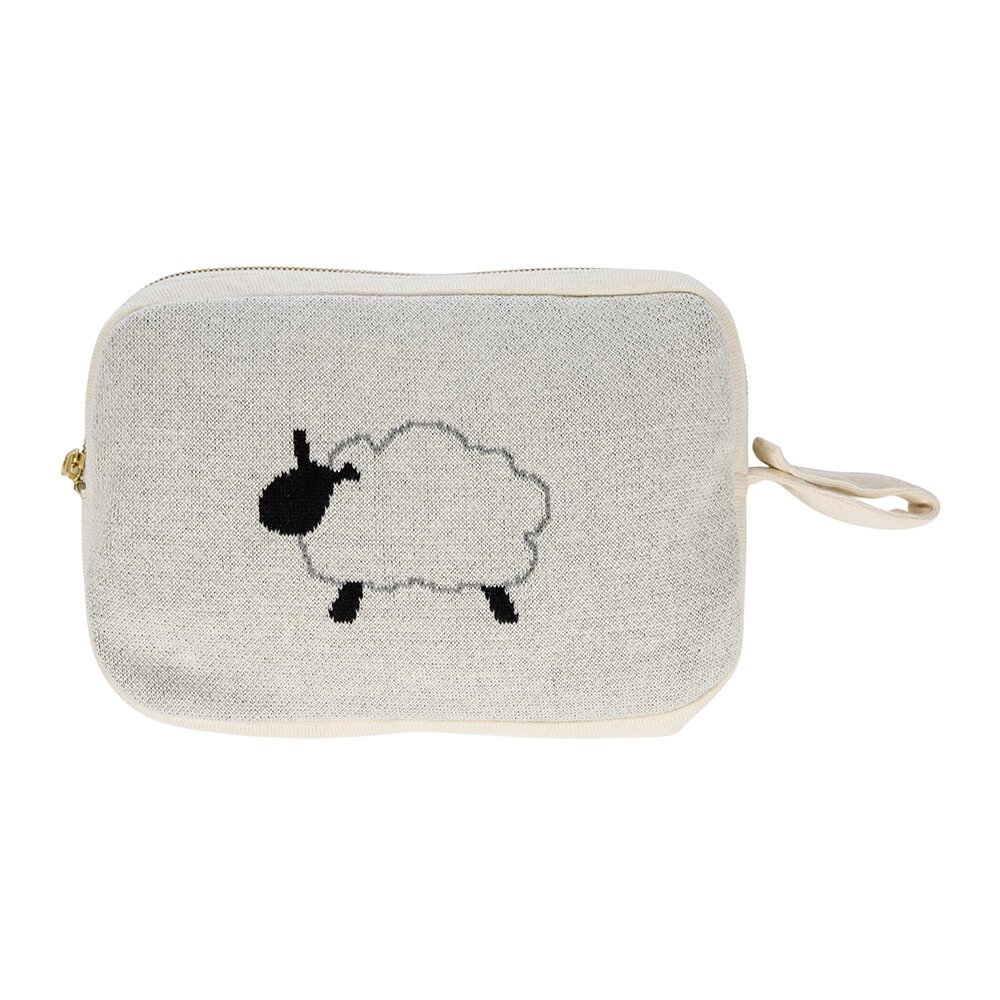 AMARA Kids - Animal Knitted Travel Pouch With Blanket - Sheep