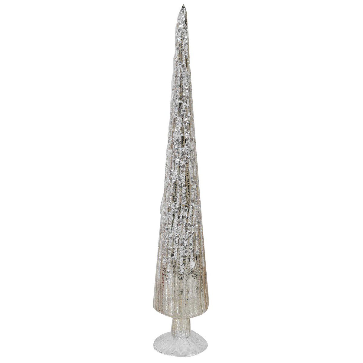 Crackled Silver Glass Christmas Tree