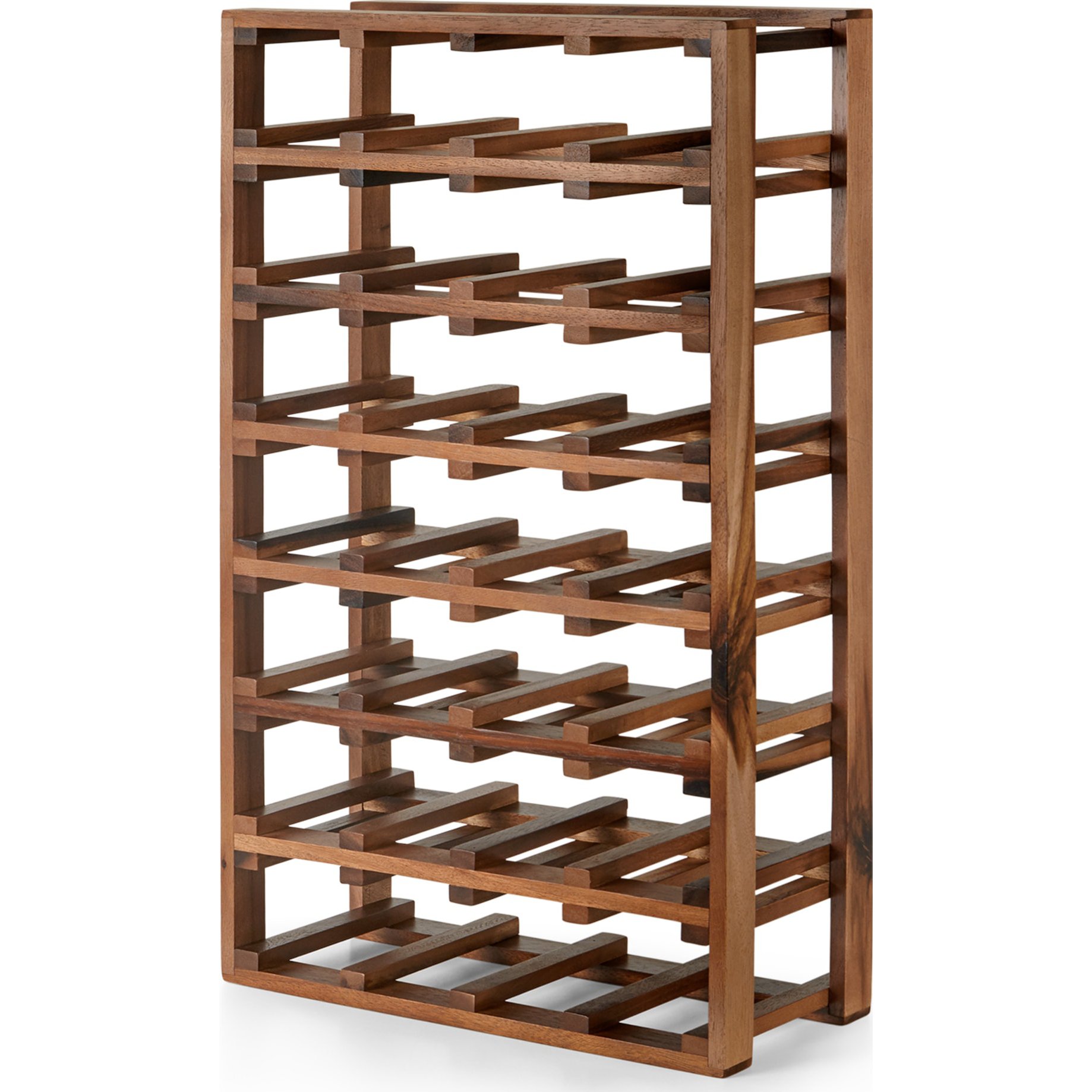 Clover 28 Bottle Wine Rack, Extra Large, Natural Acacia Wood