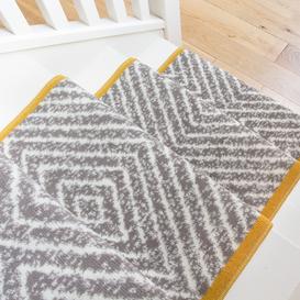 Beige Diamond Print Stair Carpet Runner - Cut to Measure - Scala