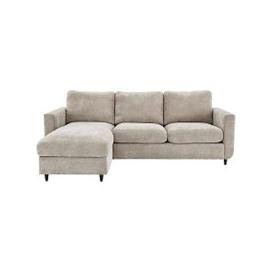 Esprit Fabric Left Hand Facing Chaise Sofa Bed with Storage - Silver