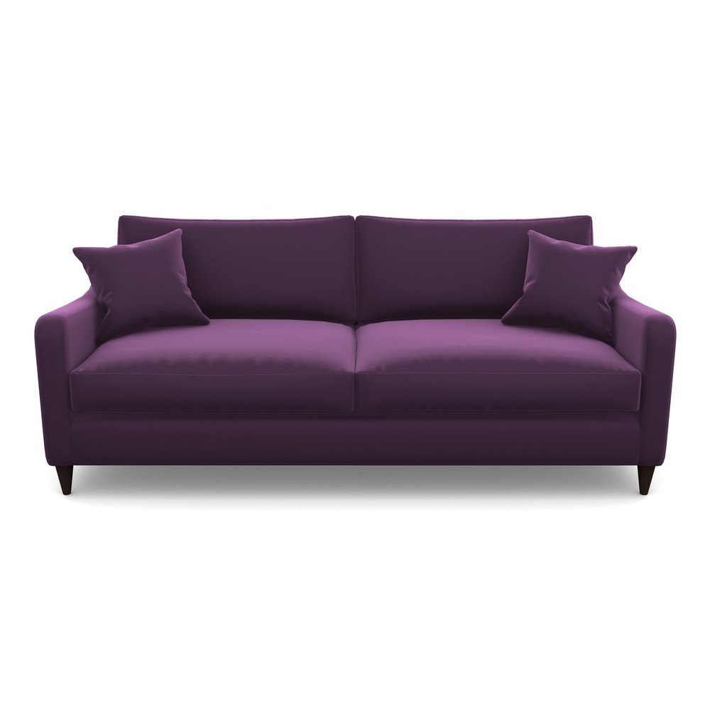 Rye 4 Seater Sofa in Clever Glossy Velvet- Blackcurrant
