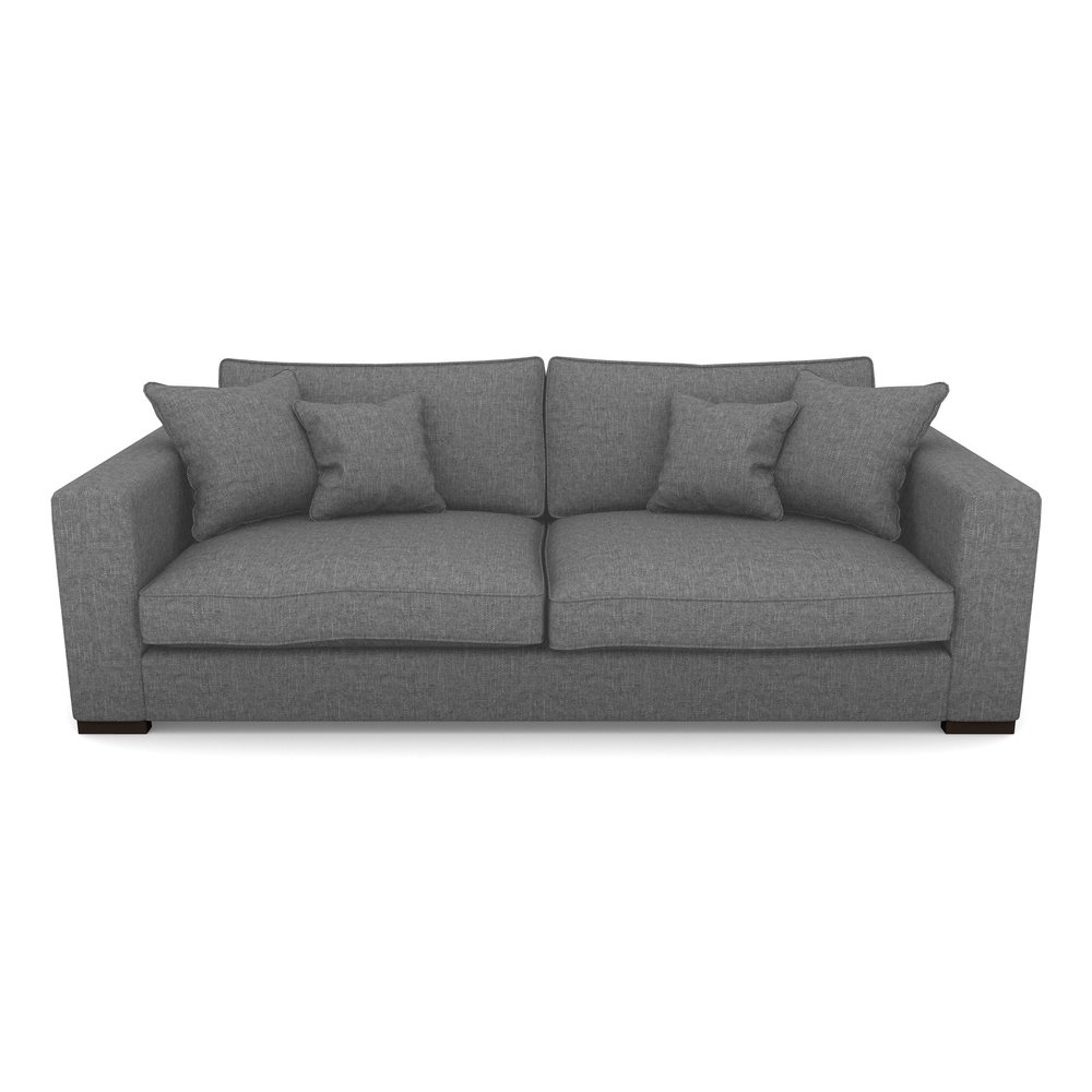 Stourhead 4 Seater Sofa in Easy Clean Plain- Ash