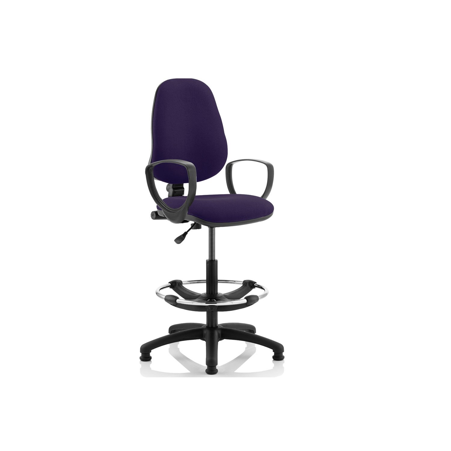 Lunar 1 Lever Draughtsman Chair (Fixed Arms), Tansy Purple