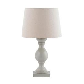 Endon MARSHAM-TLTA Marsham Taupe Wooden Table Lamp with Ivory Shade