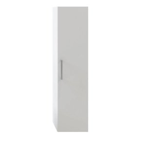 Pyxis Gloss & Matt White Tall Wall-Mounted Bathroom Cabinet (W)275mm (H)1120mm