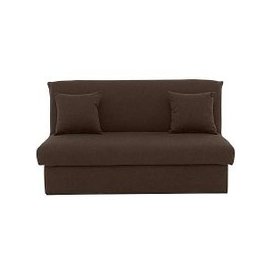 Versatile 2 Seater Fabric Sofa Bed No Arms - Brown