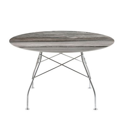 Glossy Marble Round table - / Ø 128 cm - Marble-effect sandstone by Kartell Grey