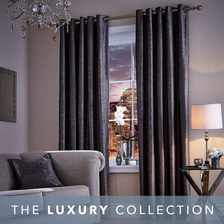 5A Fifth Avenue Broadway Charcoal Eyelet Curtains Charcoal
