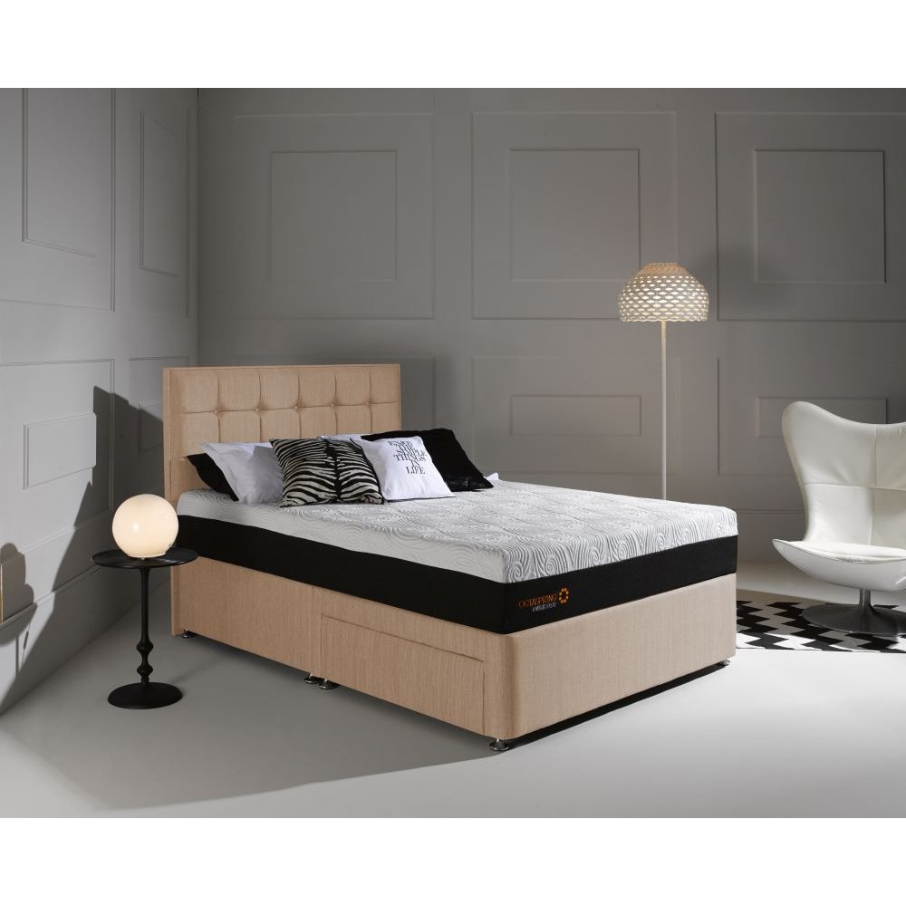 Dormeo Octaspring Tiffany Brown Sugar Fabric Divan Bed with Hybrid Plus