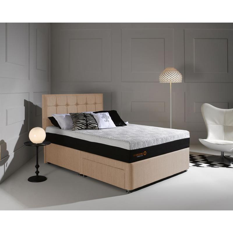 Dormeo Octaspring Tiffany Brown Sugar Fabric Divan Bed with Hybrid Plus Mattress by Choice