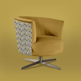 Orla Kiely - Lily Swivel Chair - Mini Spot Flower Autumn/Bandon Gold