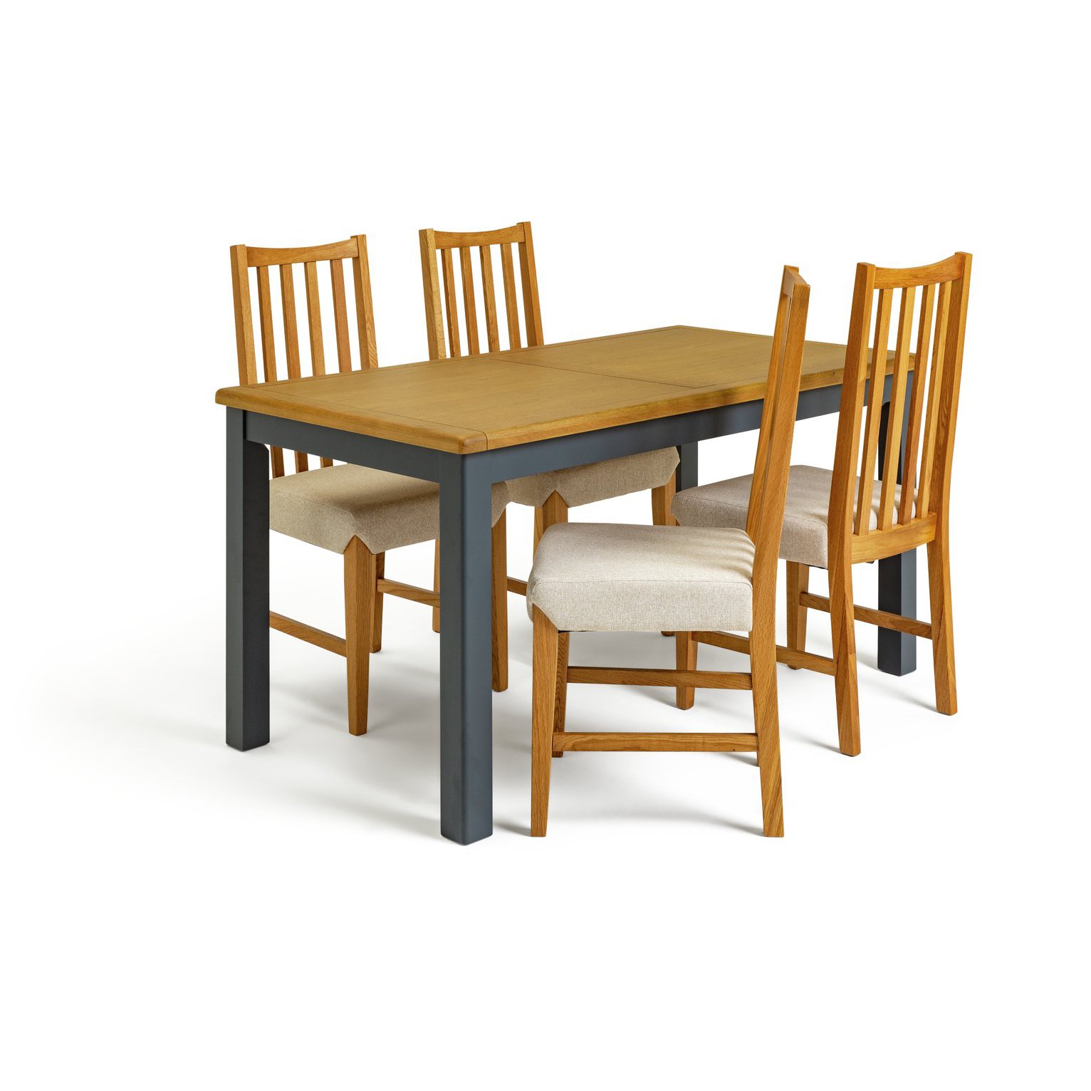 Habitat Kent Wood Veneer Dining Table & 4 Rosmond Oak Chairs by Argos