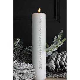 Count Down To Christmas White Pillar Candle
