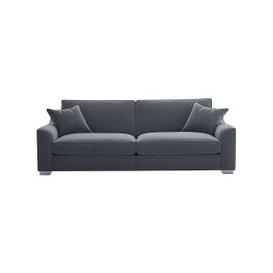 The Lounge Co. - Isobel 4 Seater Fabric Fibre Fill Sofa with Chrome Feet - Rain Cloud