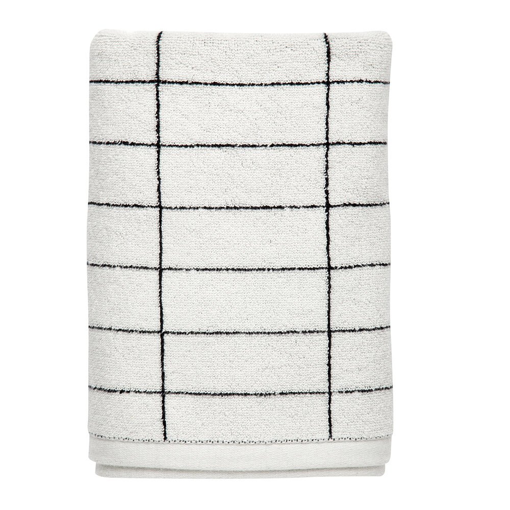Mette Ditmer Denmark - Tile Stone Towel - Black/Off White - Bath Towel