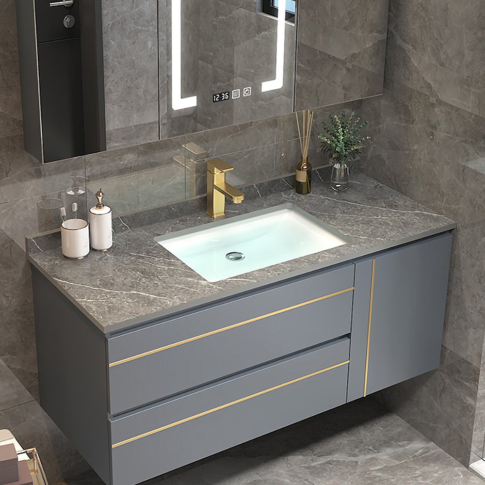 900mm Floating Bathroom Vanity with Basin Stone Bathroom Countertop