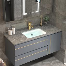 image-900mm Floating Bathroom Vanity with Basin Stone Bathroom Countertop