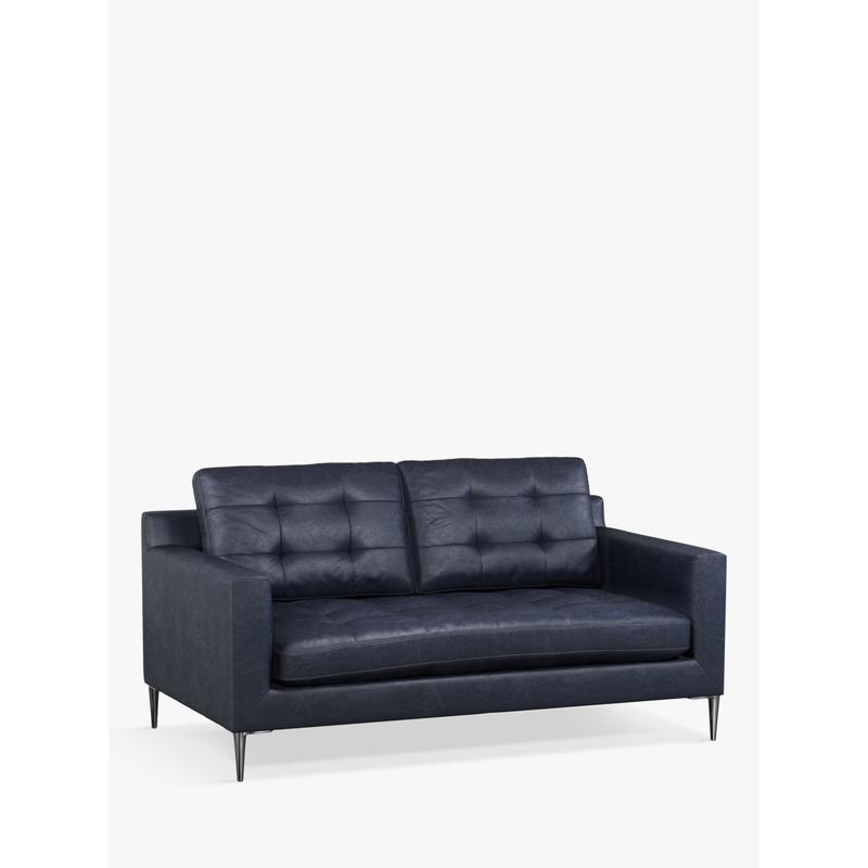 John Lewis Draper Medium 2 Seater Leather Sofa, Metal Leg by John Lewis