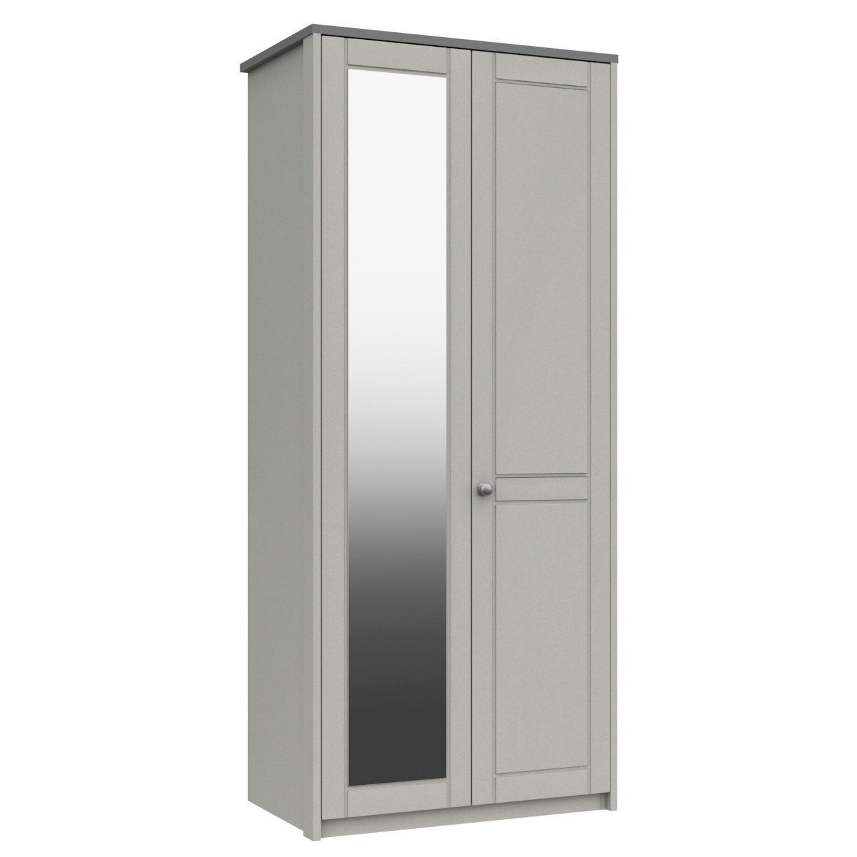 Kielder 2 Door Mirror Wardrobe - Grey
