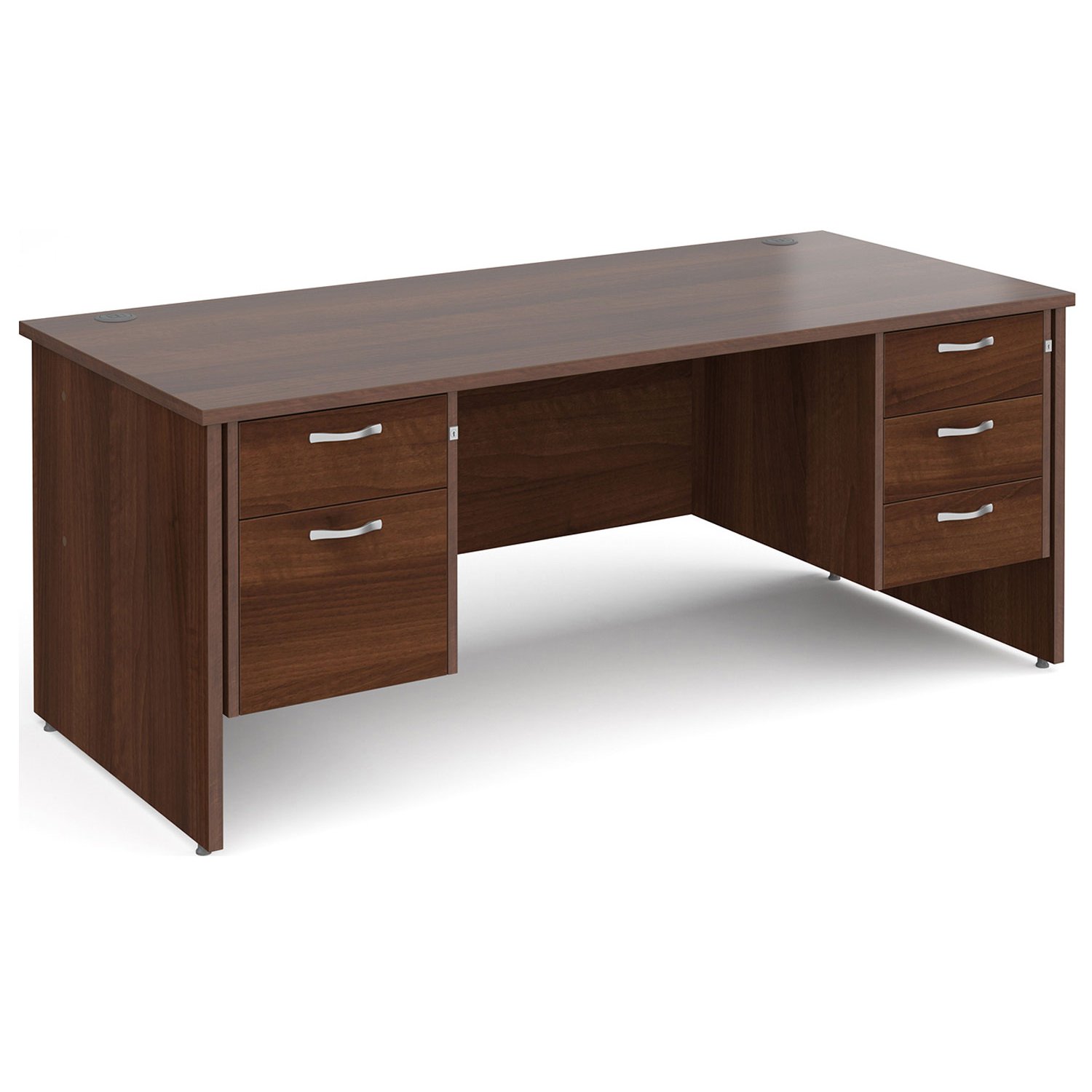 All Walnut Panel End Executive Desk 2+3 Drawers , 180wx80dx73h (cm)