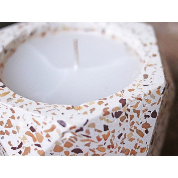 Terrazzo Candle Holder with Candle