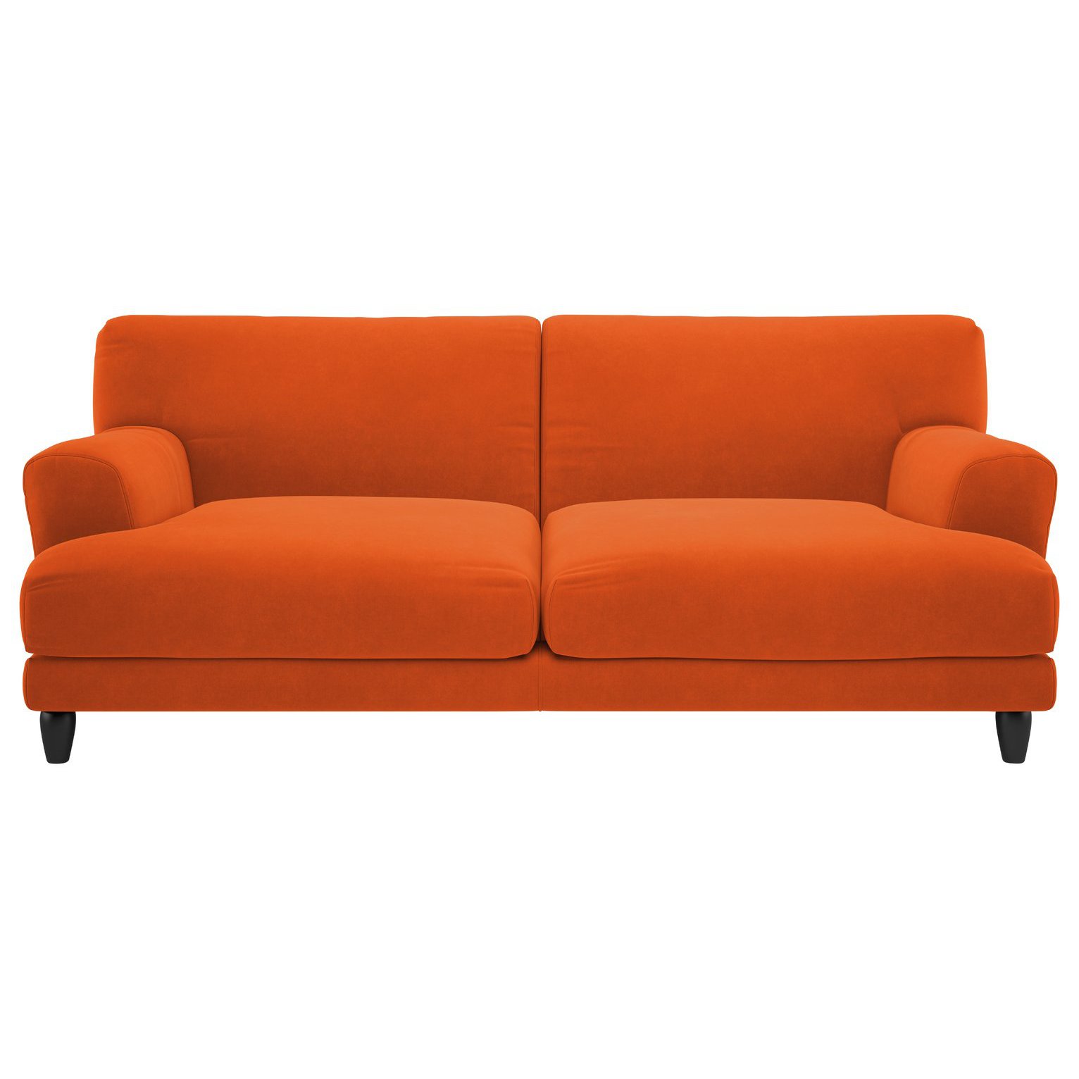 Habitat Askem 3 Seater Velvet Sofa - Orange